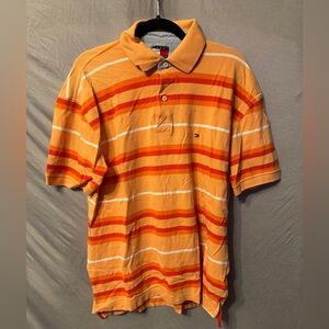 Tommy Hilfiger orange striped polo